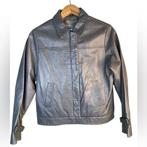 NWT Isabella Bird Gray Metro Leather Jacket Women’s Size 8